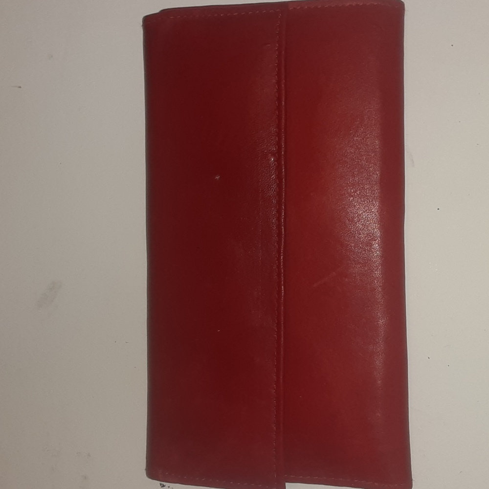 PIEL Red leather wallet NEW never used
